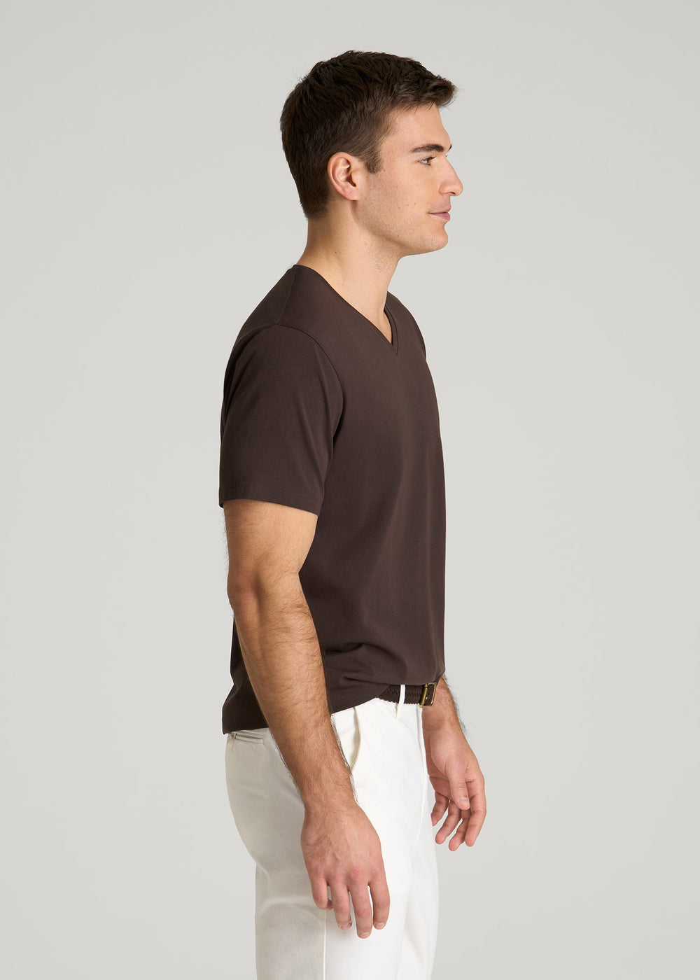 American Tall Online | The Essential Modern Fit V-Neck Tee for Tall Men in Espresso