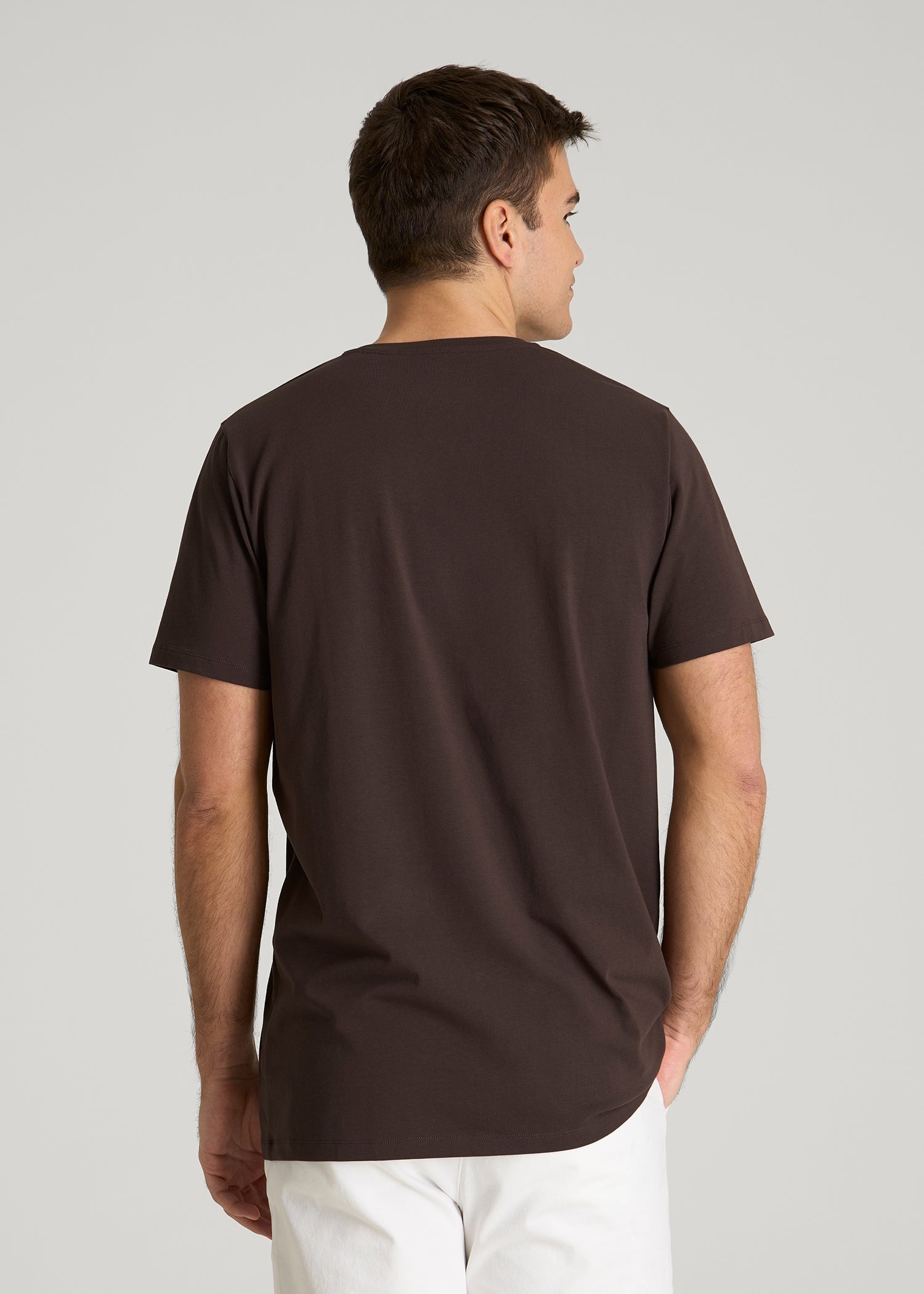 American Tall Online | The Essential Modern Fit V-Neck Tee for Tall Men in Espresso