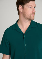 American Tall Sale | Coastal Perforated Button shirt for Tall Men in Deep Teal
