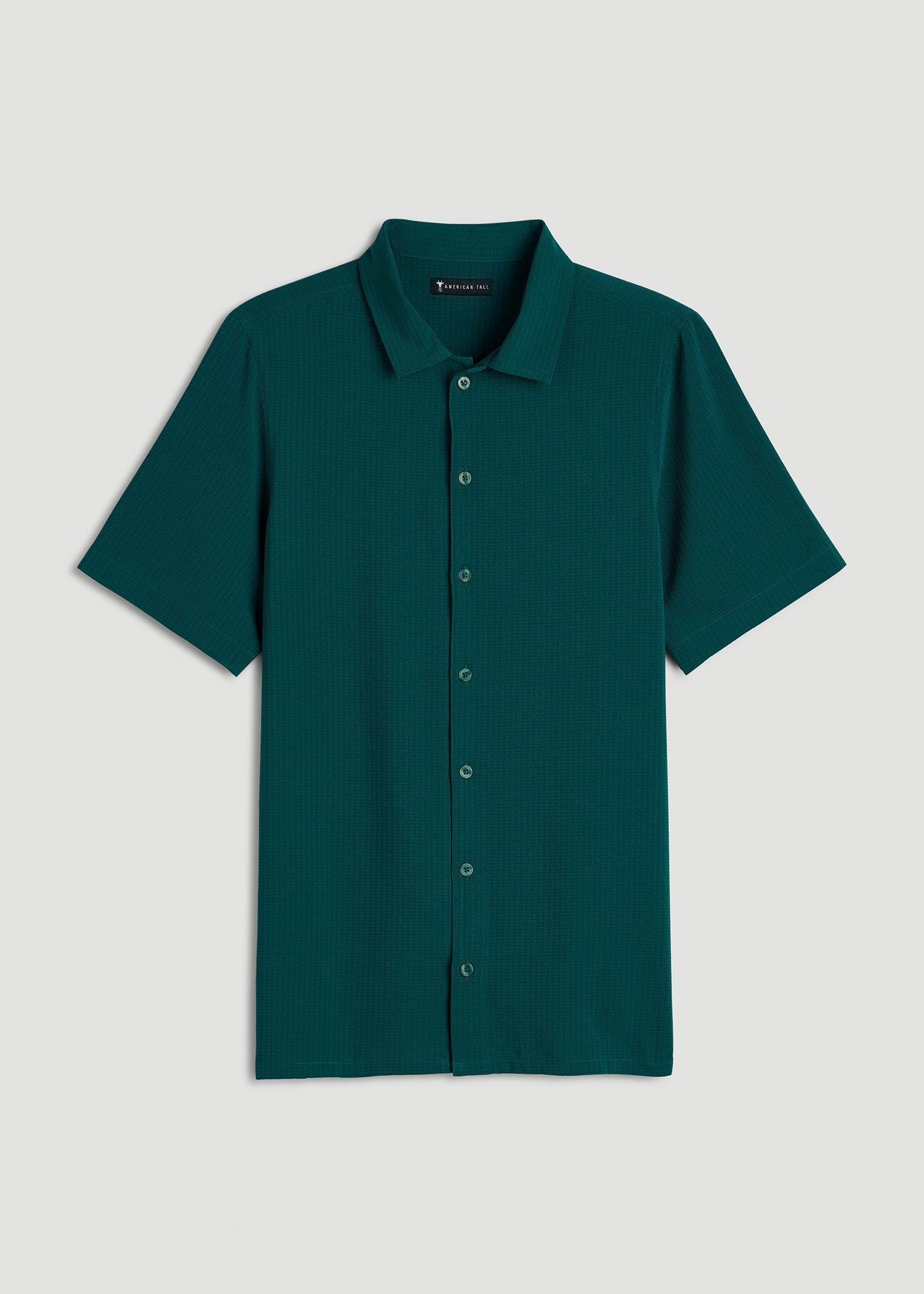 American Tall Sale | Coastal Perforated Button shirt for Tall Men in Deep Teal