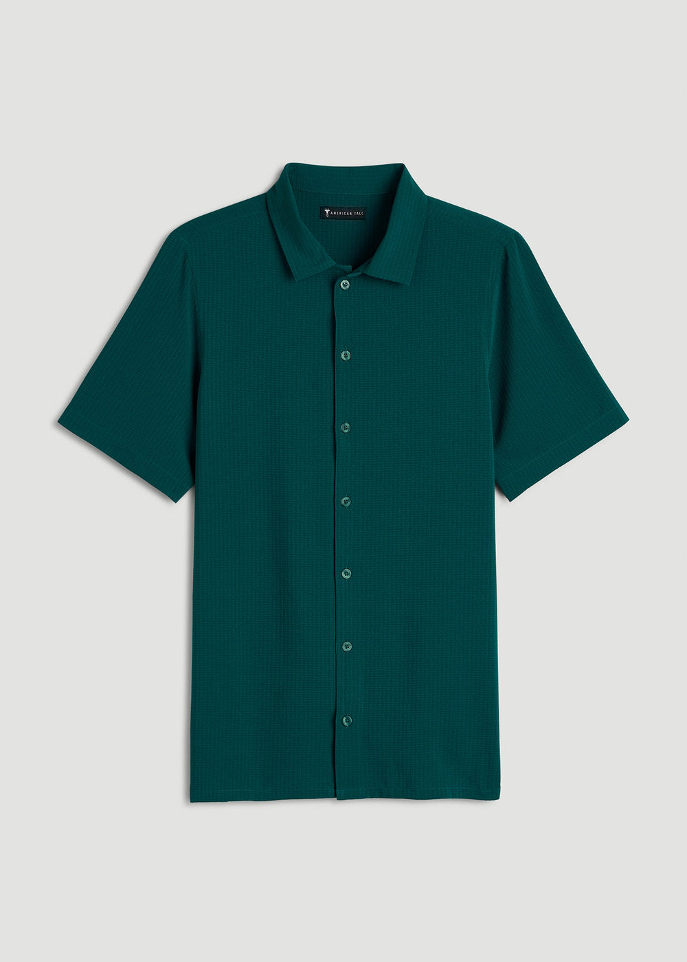 American Tall Sale | Coastal Perforated Button shirt for Tall Men in Deep Teal