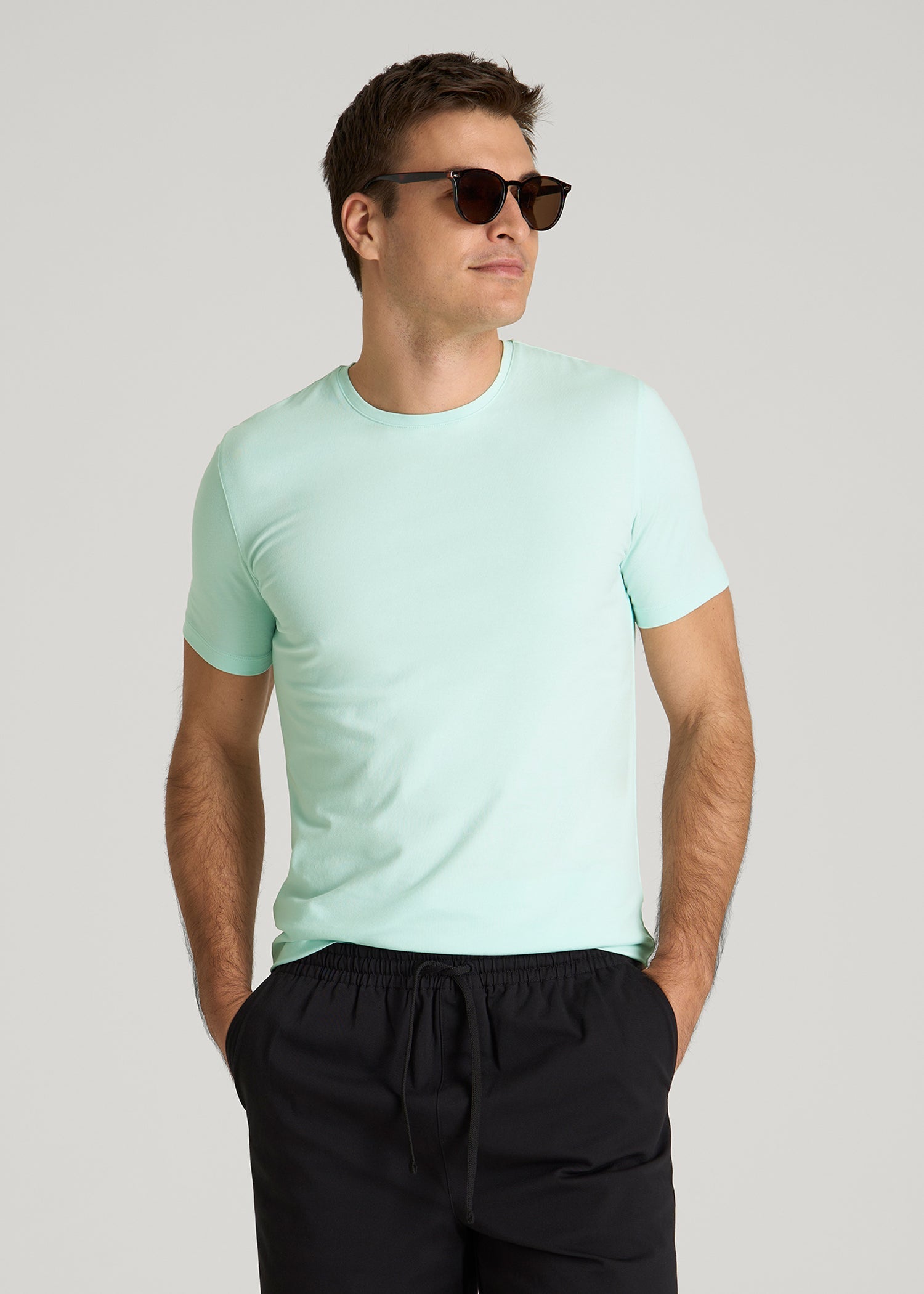 American Tall For Sale | The Essential Slim Fit Crewneck Tee for Tall Men in Opal Blue