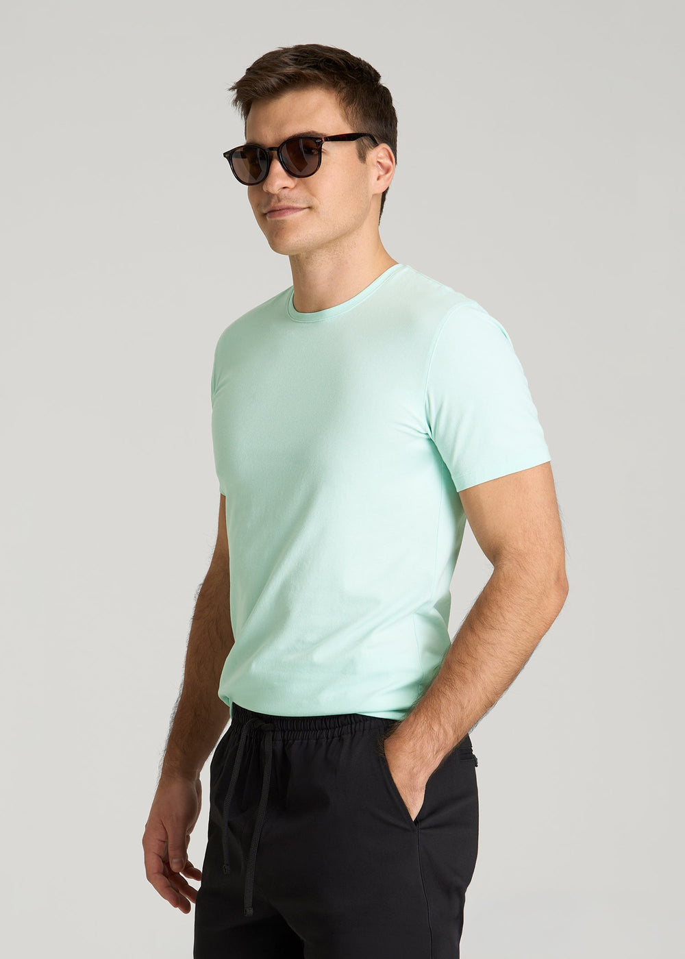 American Tall For Sale | The Essential Slim Fit Crewneck Tee for Tall Men in Opal Blue