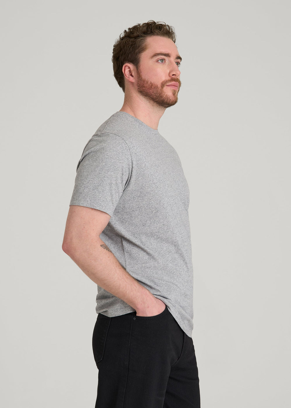 American Tall Online Shop | Core Cotton Crewneck Tee for Tall Men in Heathered Grey