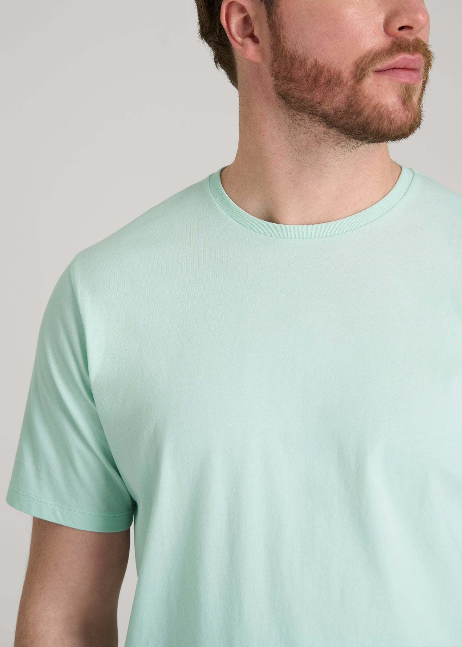 American Tall Discount | Core Cotton Crewneck Tee for Tall Men in Opal Blue