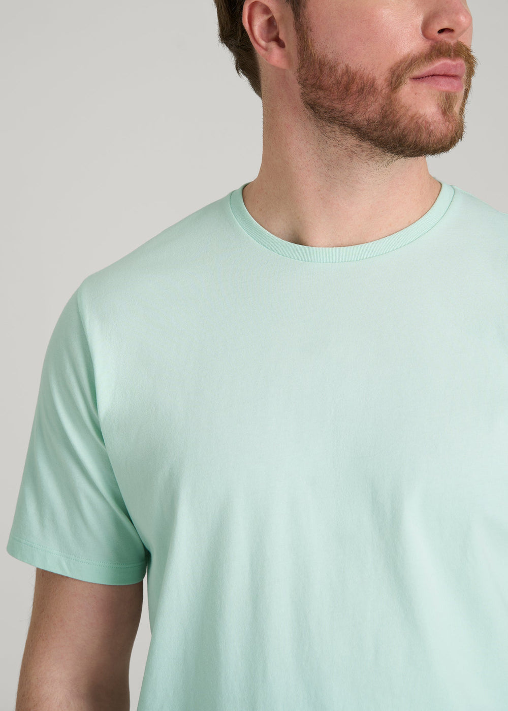 American Tall Discount | Core Cotton Crewneck Tee for Tall Men in Opal Blue