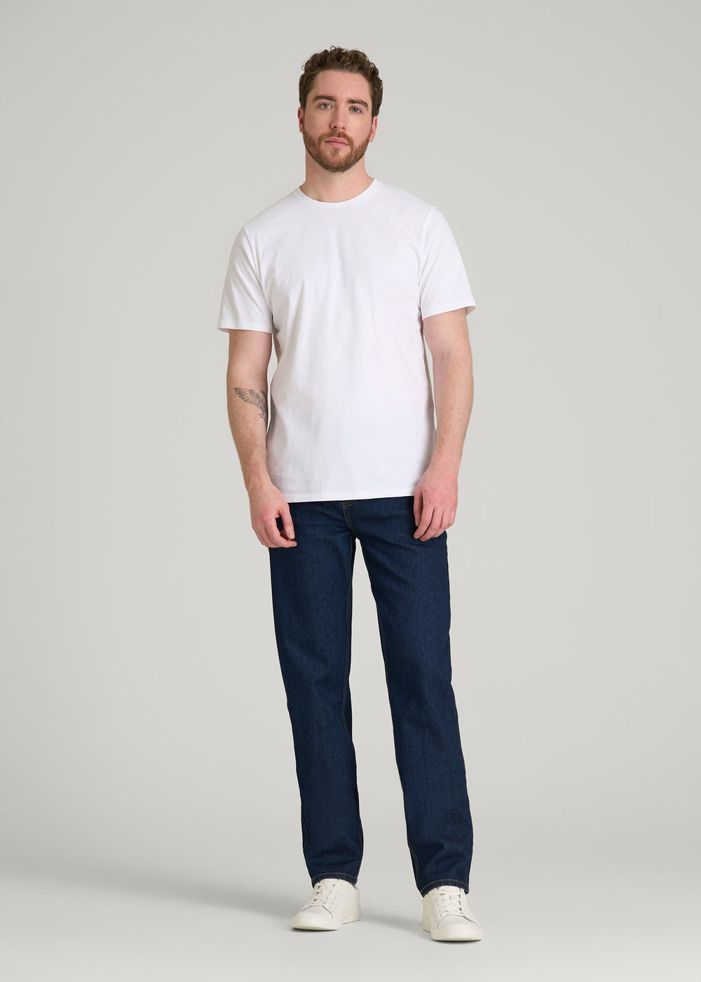 American Tall Sale | Core Cotton Crewneck Tee for Tall Men in White