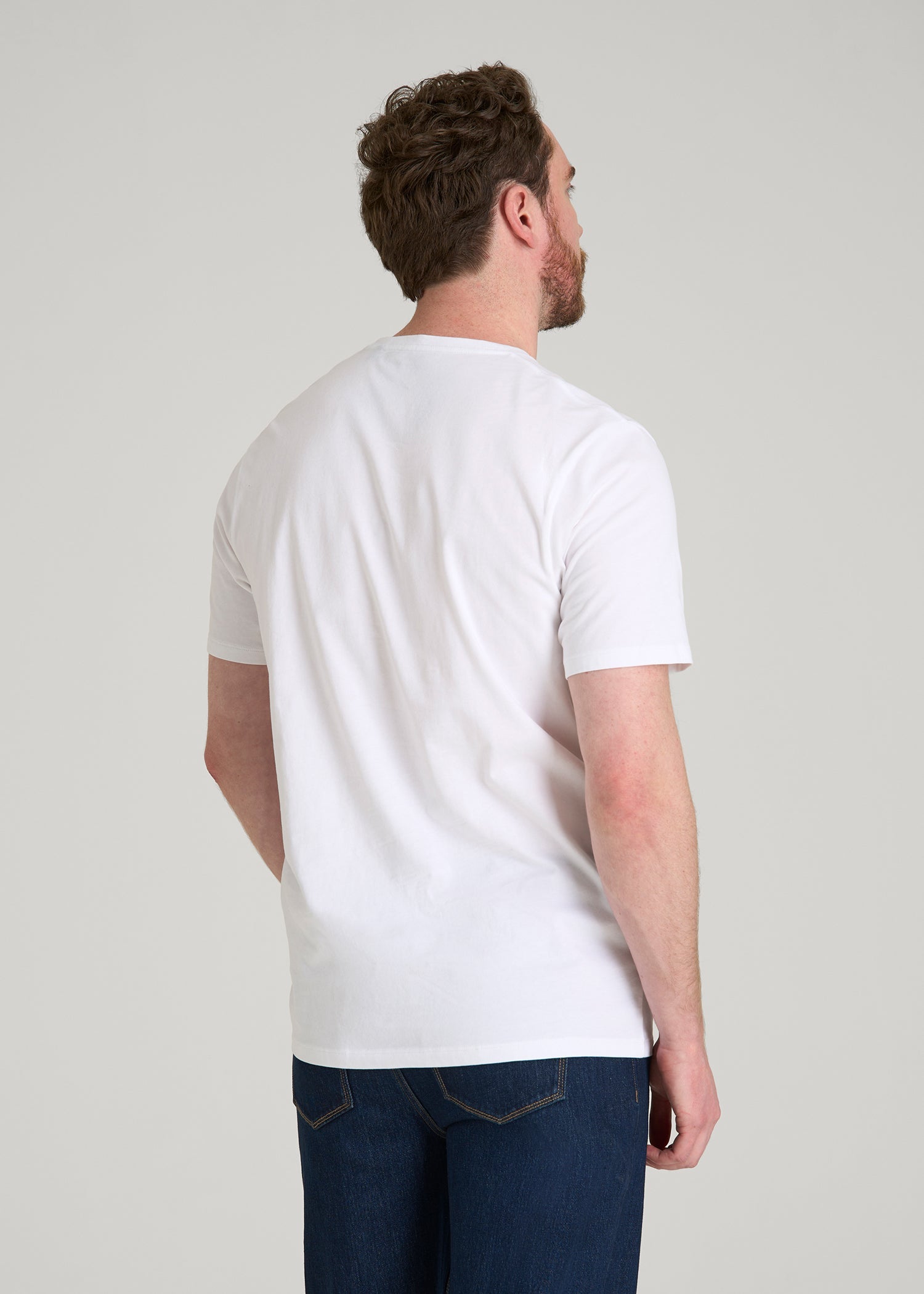 American Tall Sale | Core Cotton Crewneck Tee for Tall Men in White