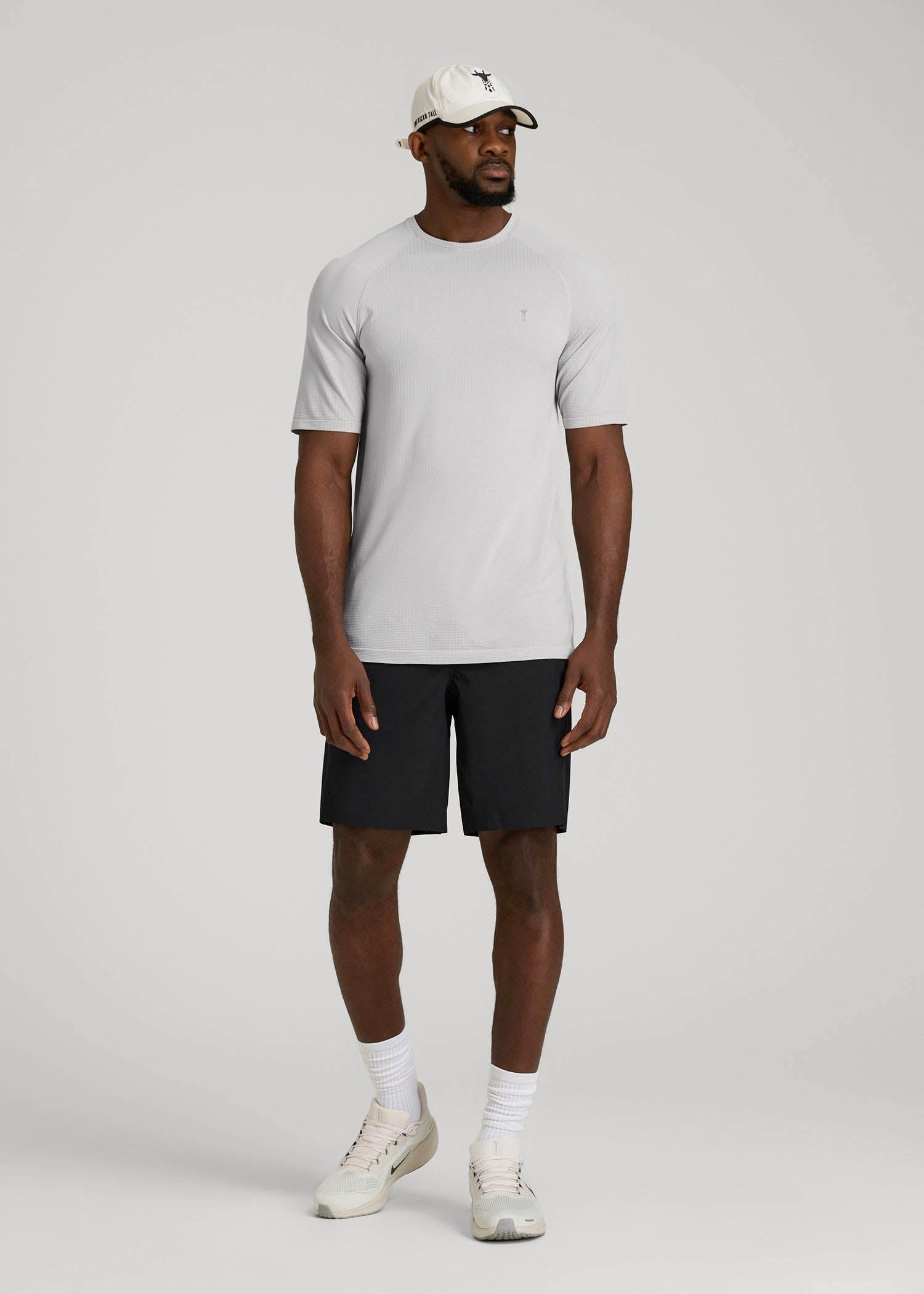 American Tall Outlet | Vented Training Top for Tall Men in Silver Drop