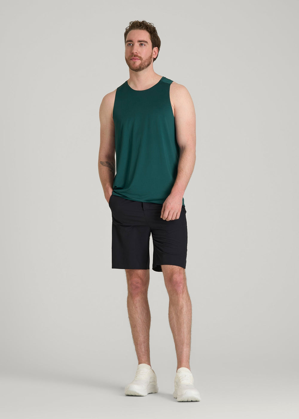 American Tall Online Shop | Perforated Training Singlet for Tall Men in Deep Teal