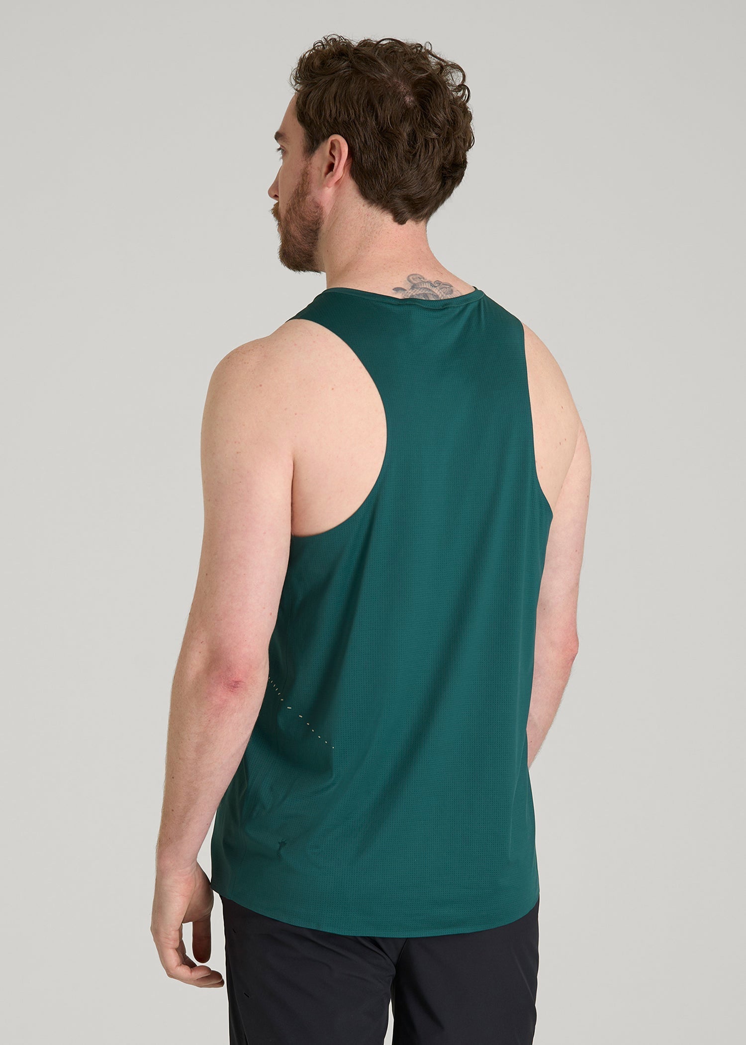 American Tall Online Shop | Perforated Training Singlet for Tall Men in Deep Teal