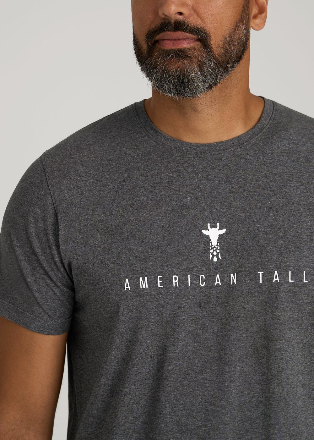 American Tall Discount | Logo Tee for Tall Men in Charcoal Mix