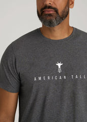 American Tall Discount | Logo Tee for Tall Men in Charcoal Mix