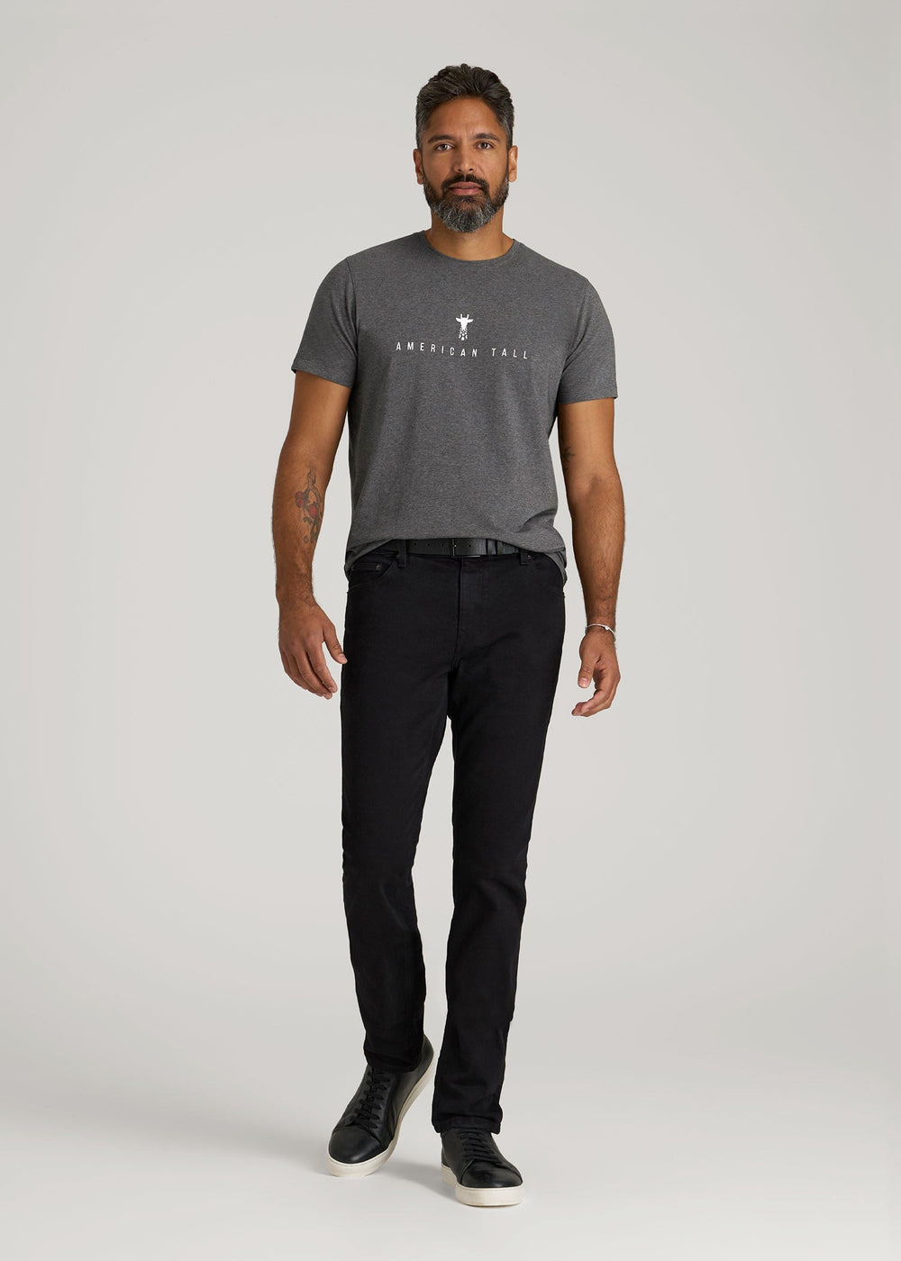 American Tall Discount | Logo Tee for Tall Men in Charcoal Mix