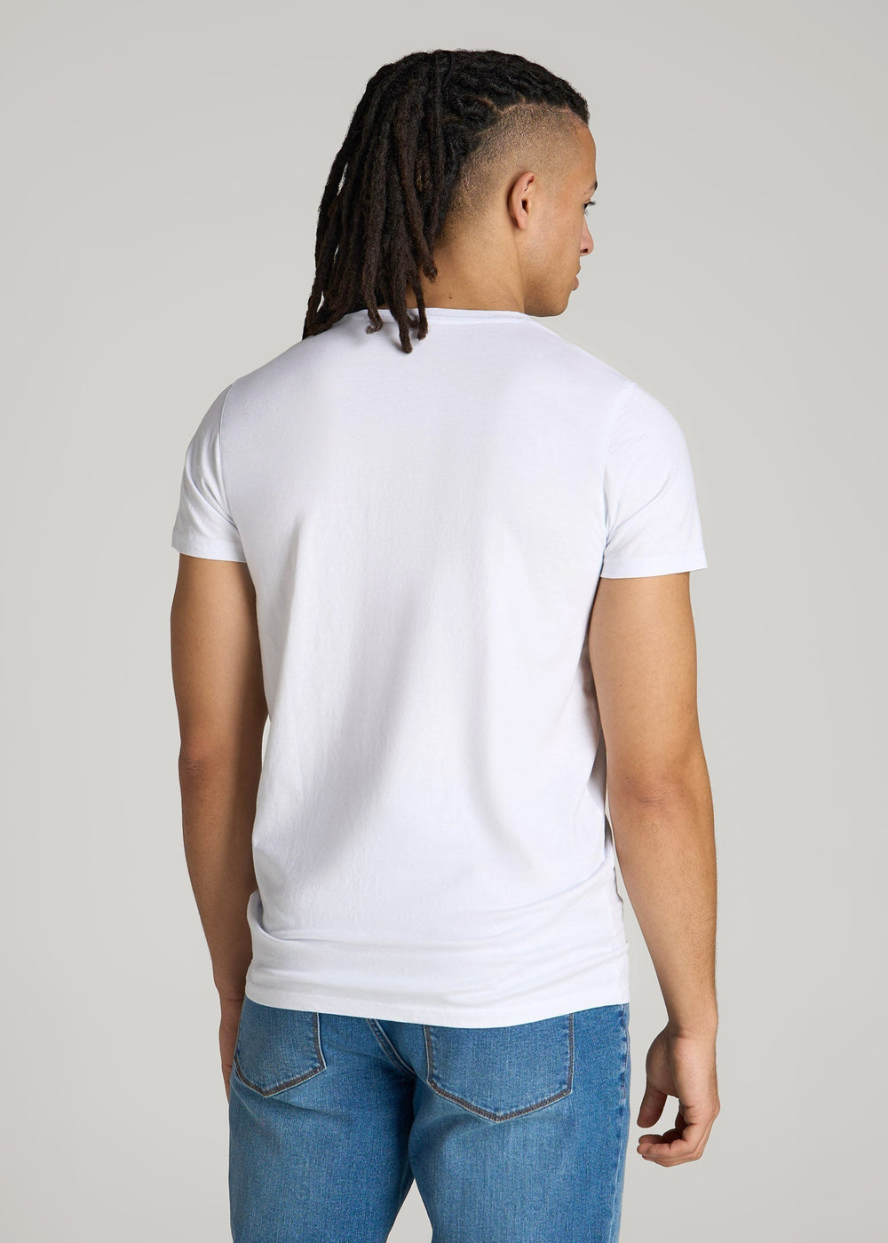 American Tall Outlet | Modern Fit Garment Dyed Cotton T-Shirt for Tall Men in White