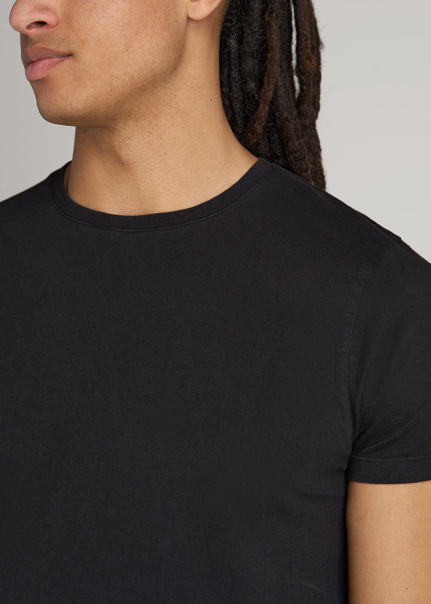 American Tall For Sale | Modern Fit Garment Dyed Cotton T-Shirt for Tall Men in Black