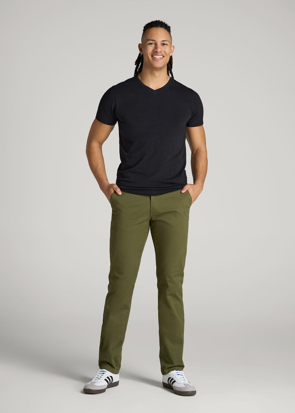 American Tall Online | The Essential Modern Fit V-Neck Tee for Tall Men in Black