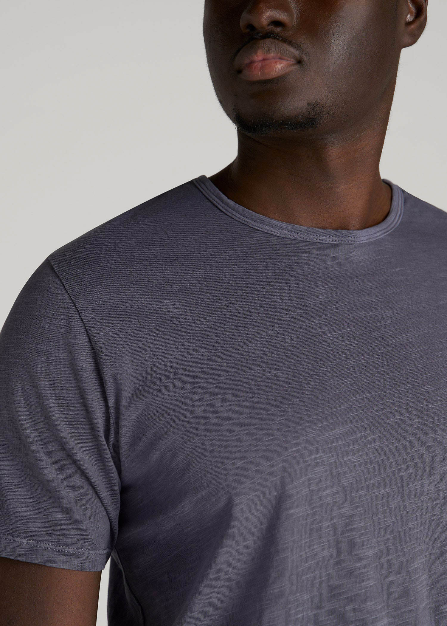 American Tall Sale | REGULAR-FIT Slub Tee for Tall Men in Grey Blue