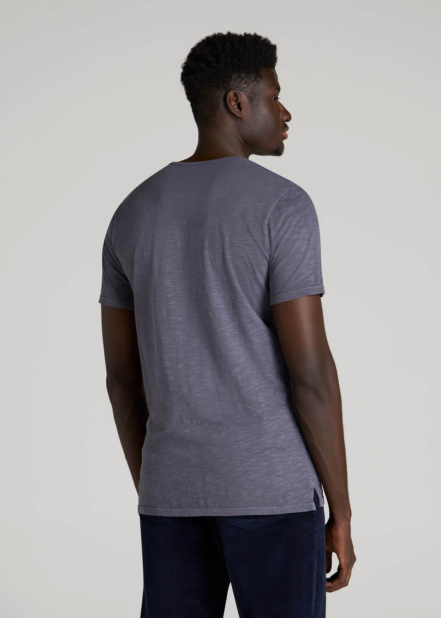 American Tall Sale | REGULAR-FIT Slub Tee for Tall Men in Grey Blue
