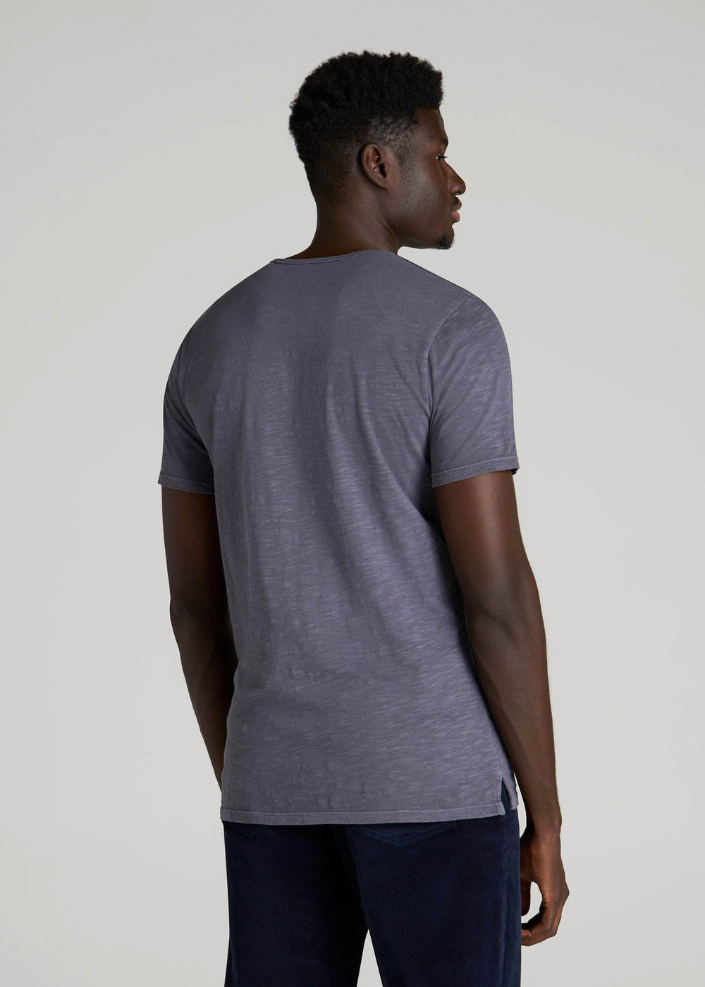 American Tall Sale | REGULAR-FIT Slub Tee for Tall Men in Grey Blue