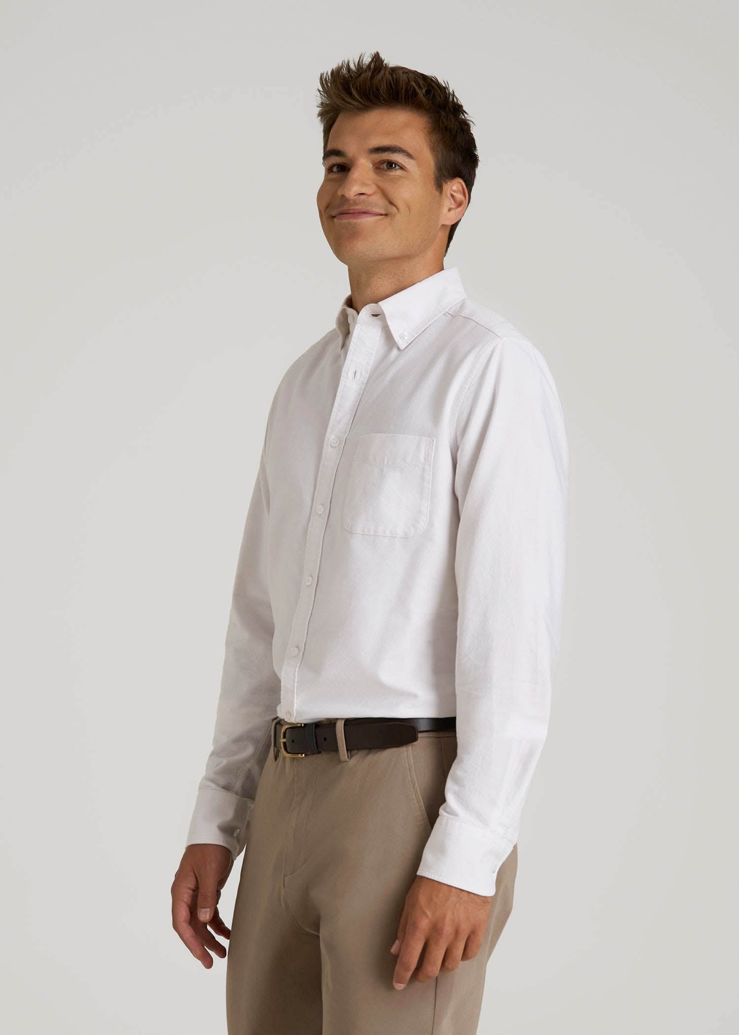 American Tall For Sale | Oxford Cloth Button Down Shirt for Tall Men in Optic White