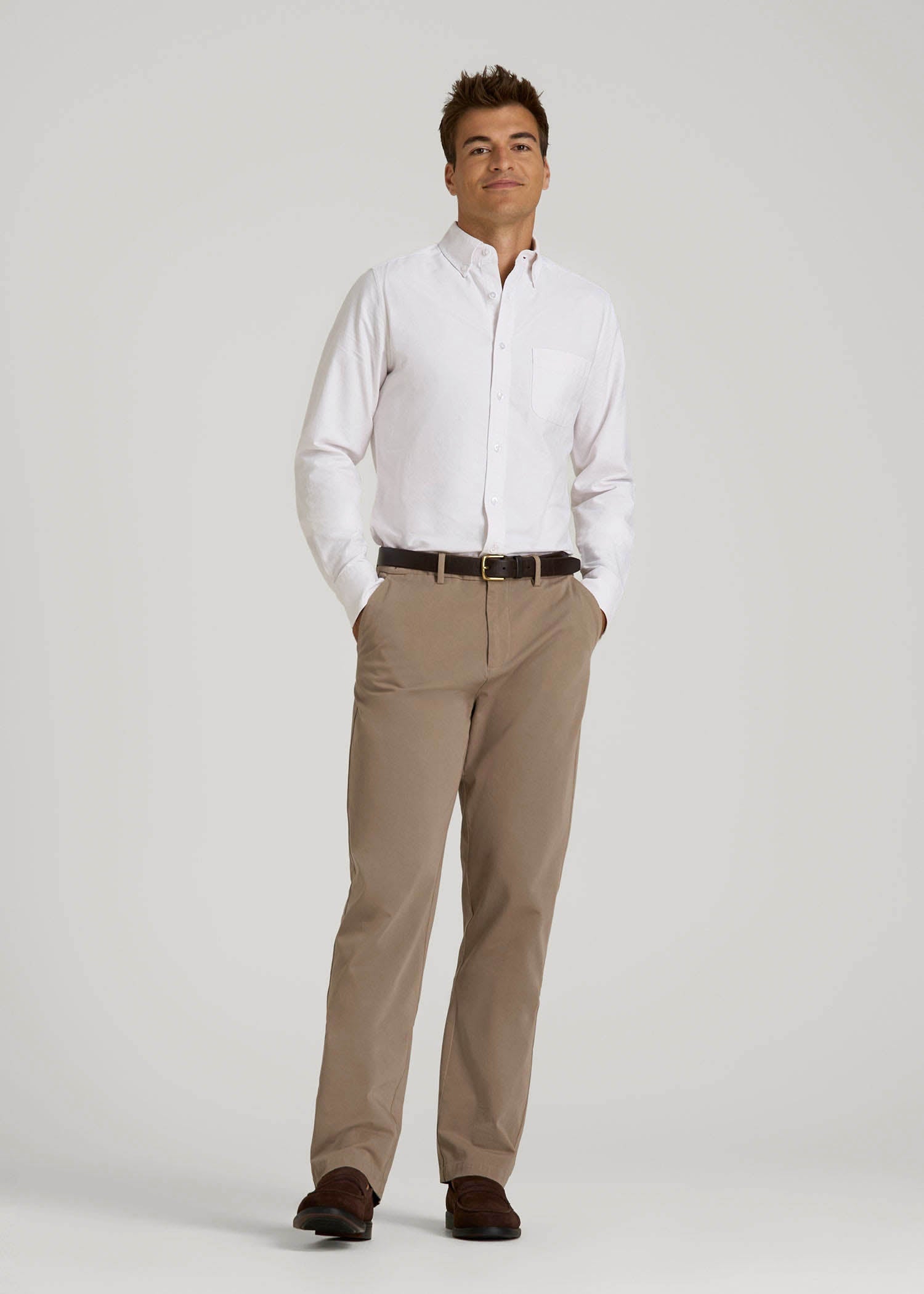 American Tall For Sale | Oxford Cloth Button Down Shirt for Tall Men in Optic White