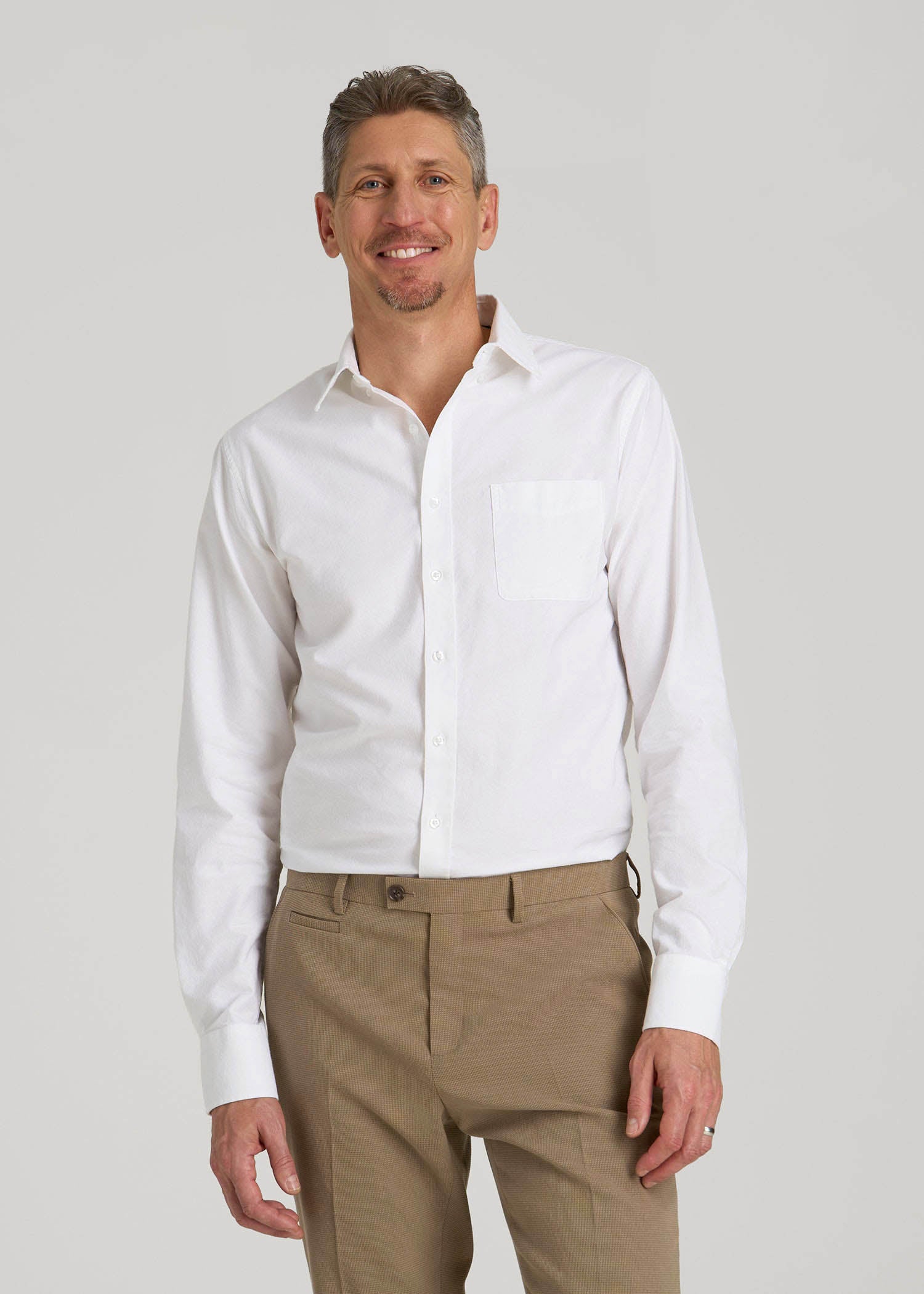 American Tall Online Shop | Washed Oxford Shirt for Tall Men in White