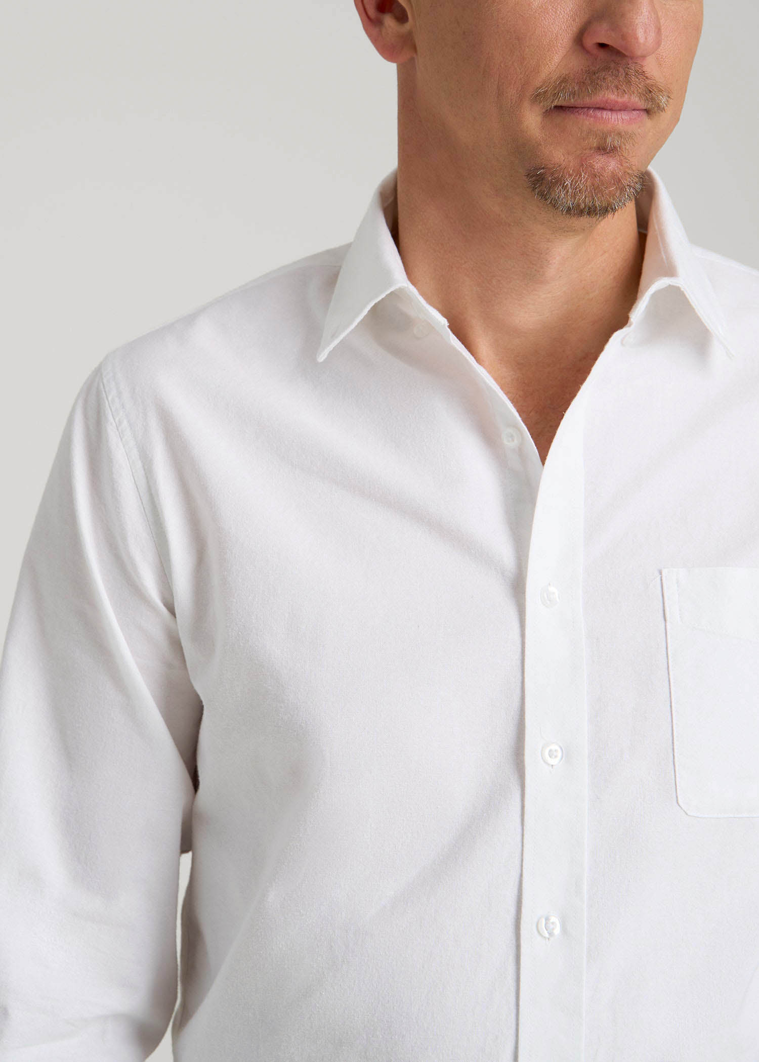 American Tall Online Shop | Washed Oxford Shirt for Tall Men in White