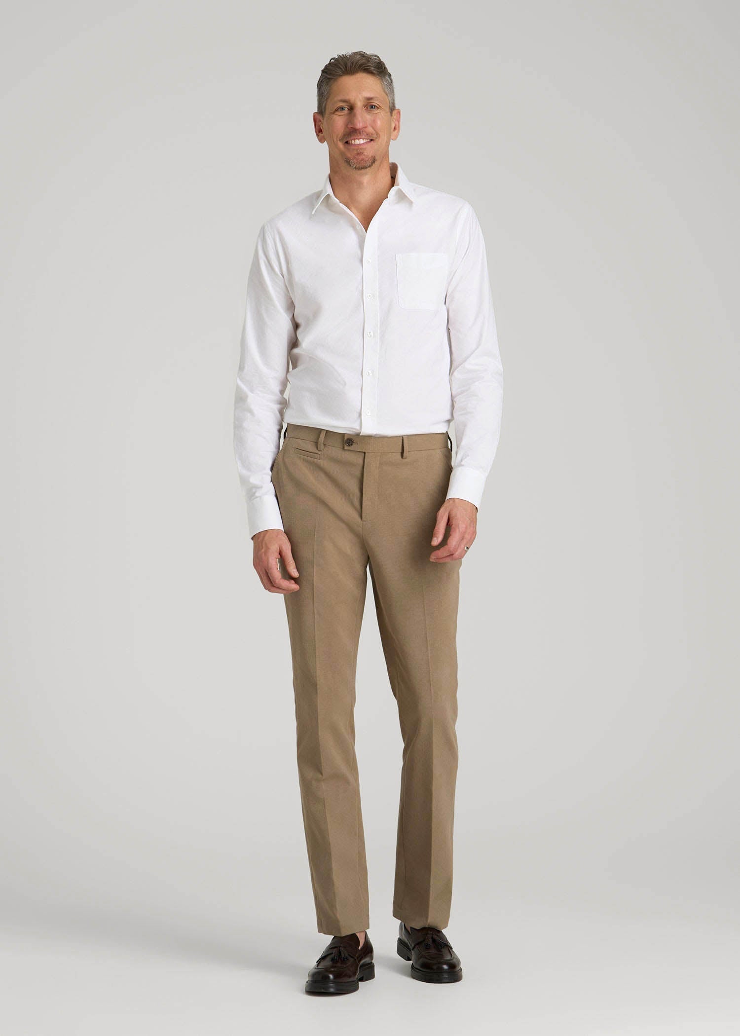 American Tall Online Shop | Washed Oxford Shirt for Tall Men in White