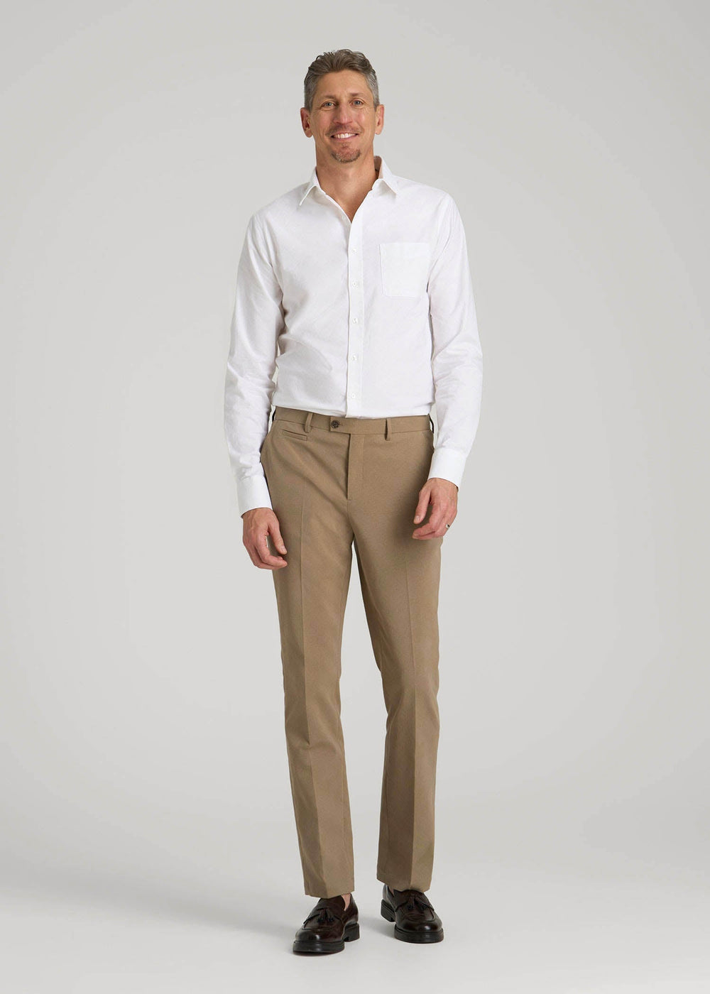 American Tall Online Shop | Washed Oxford Shirt for Tall Men in White
