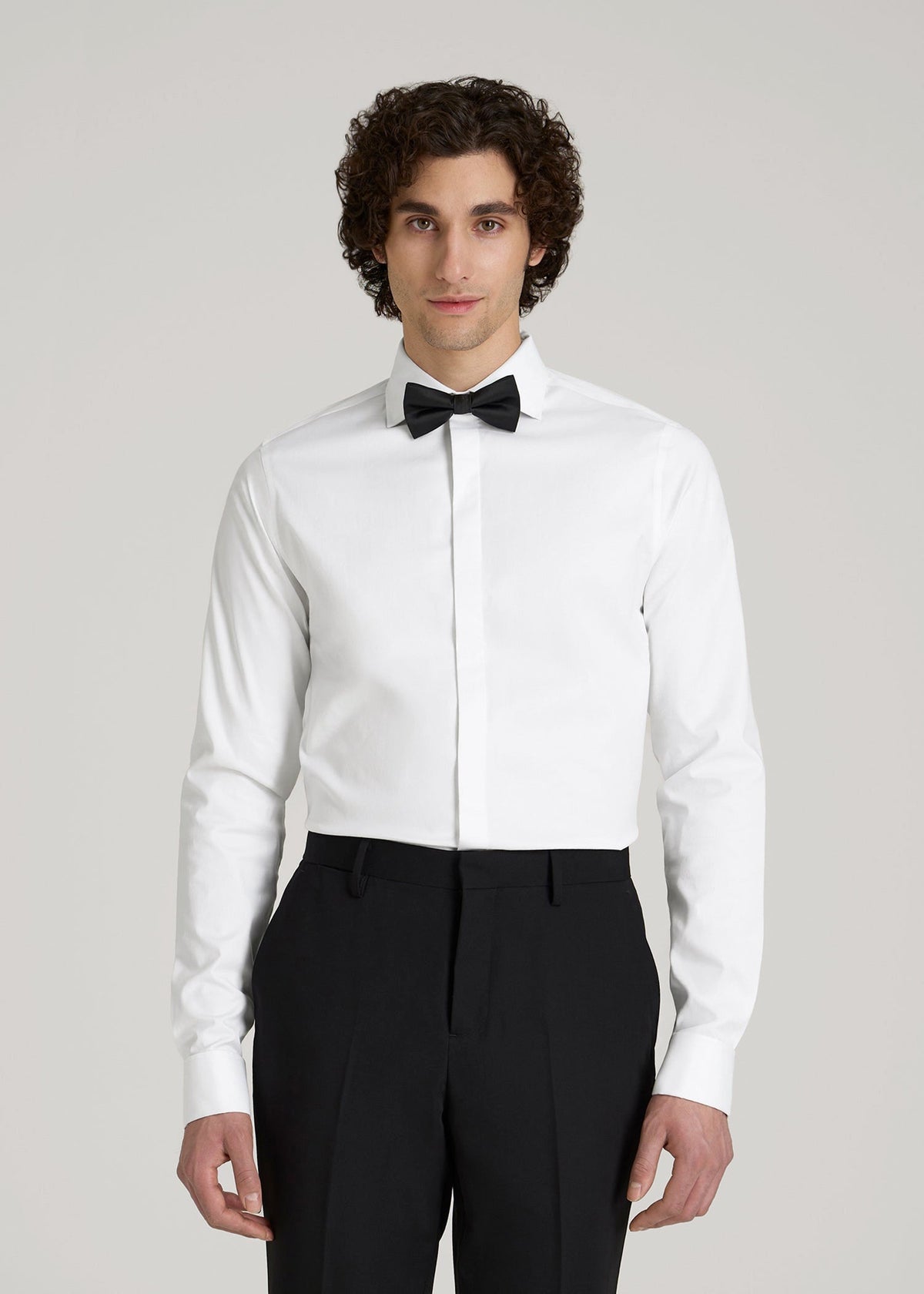 American Tall Discount | Tuxedo Shirt for Tall Men in White