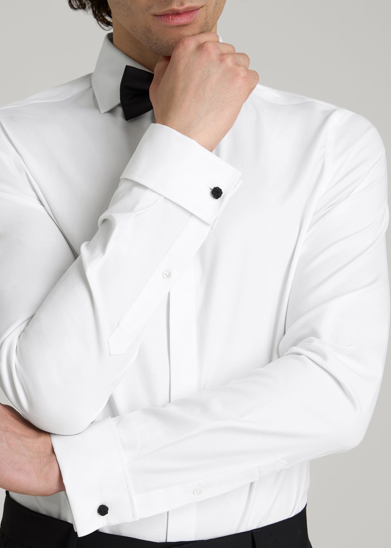 American Tall Discount | Tuxedo Shirt for Tall Men in White