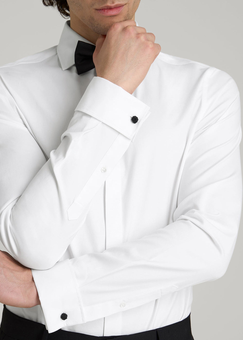 American Tall Discount | Tuxedo Shirt for Tall Men in White
