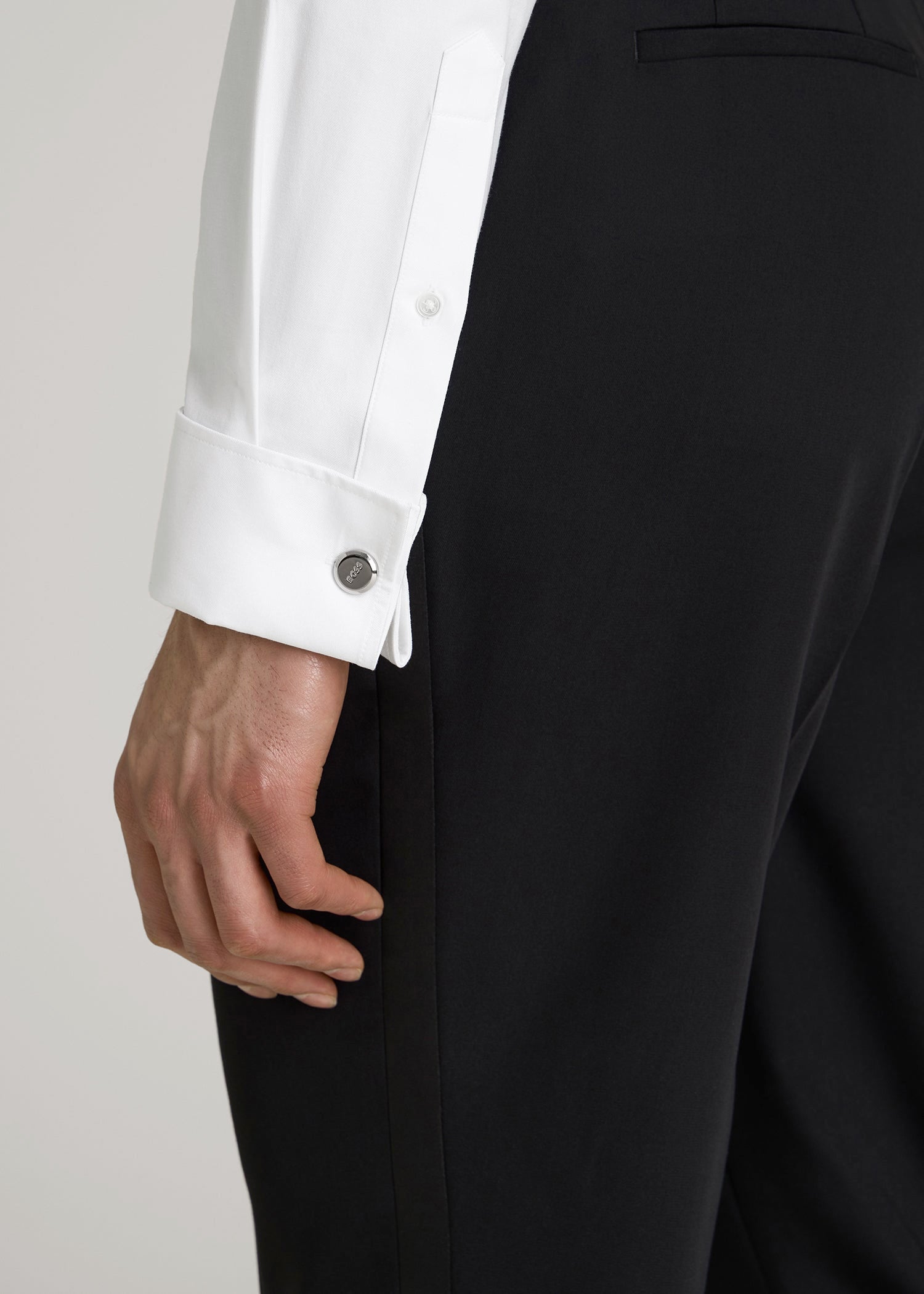 American Tall Discount | Tuxedo Shirt for Tall Men in White