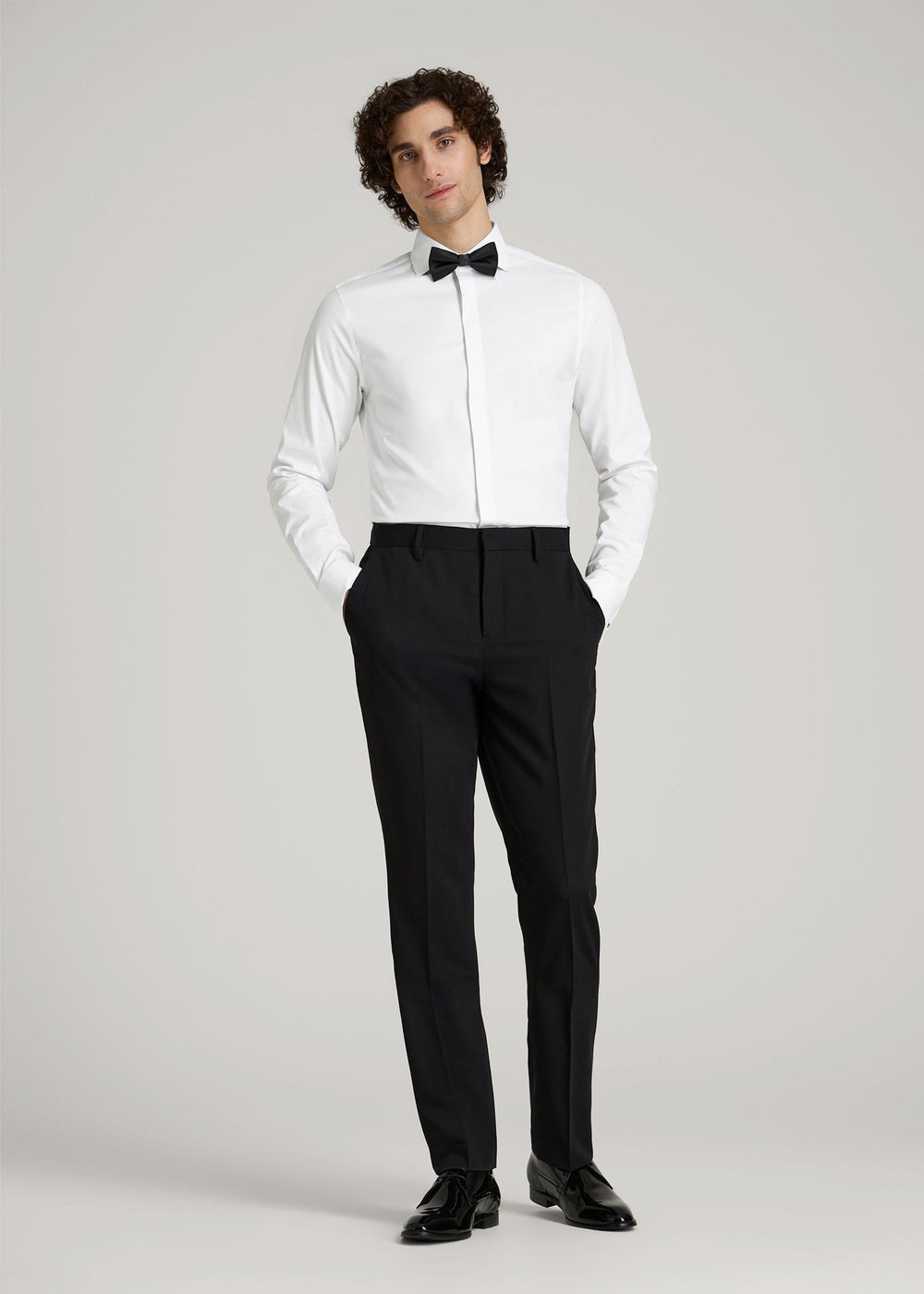 American Tall Discount | Tuxedo Shirt for Tall Men in White