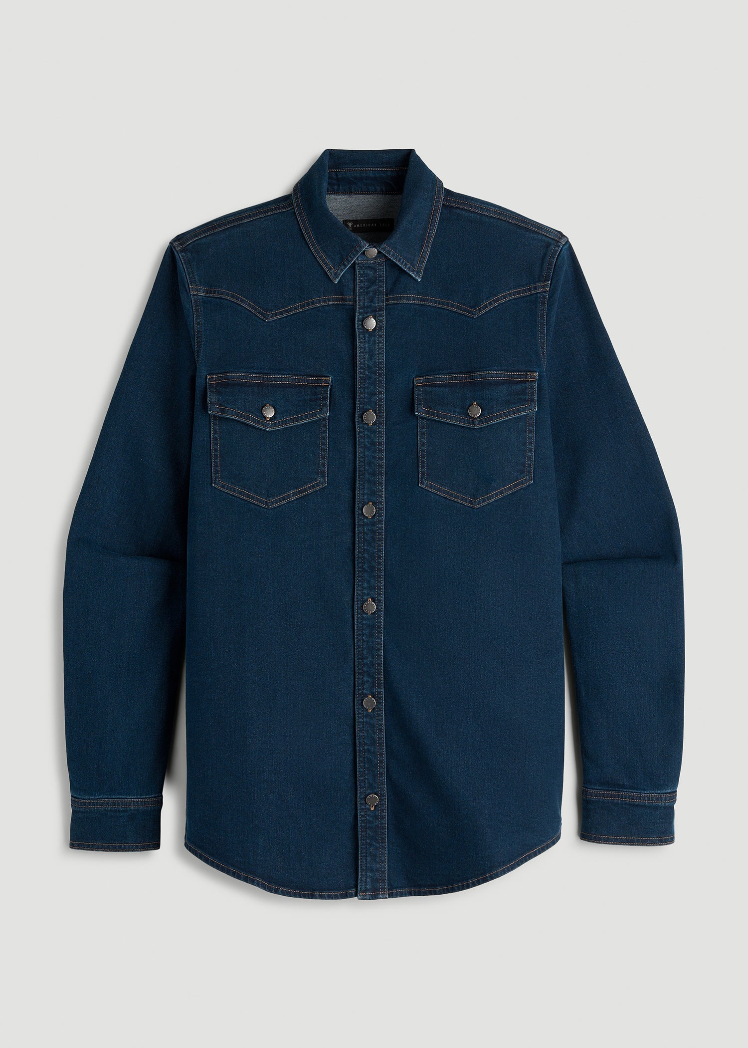 American Tall Online | Western Denim Shirt for Tall Men in Indigo Dusk