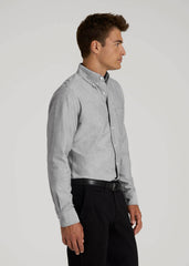 American Tall Sale | Oxford Cloth Button Down Shirt for Tall Men in Formal Grey
