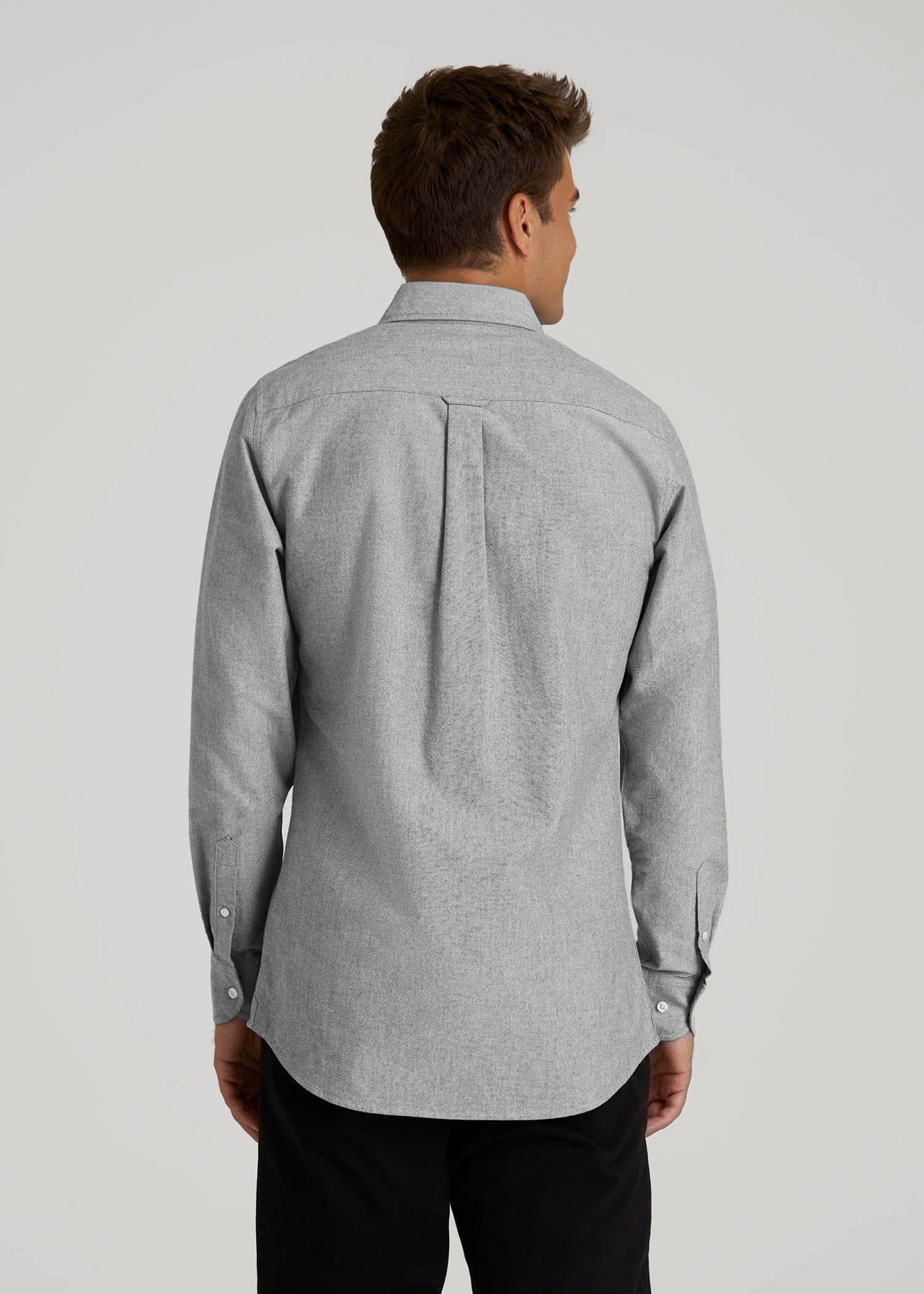 American Tall Sale | Oxford Cloth Button Down Shirt for Tall Men in Formal Grey