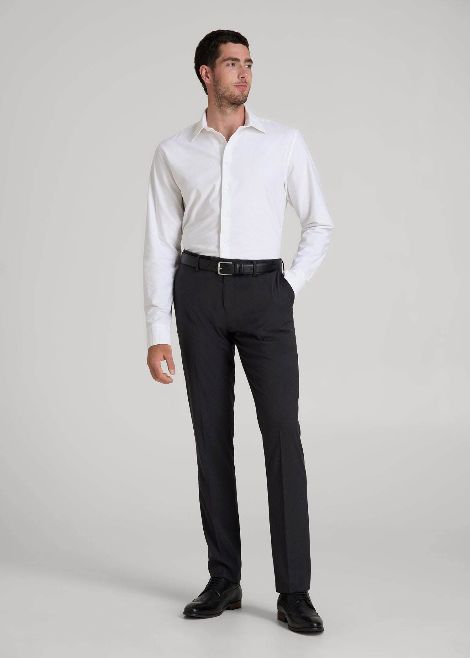 American Tall Outlet | Pinpoint Oxford Shirt for Tall Men in White