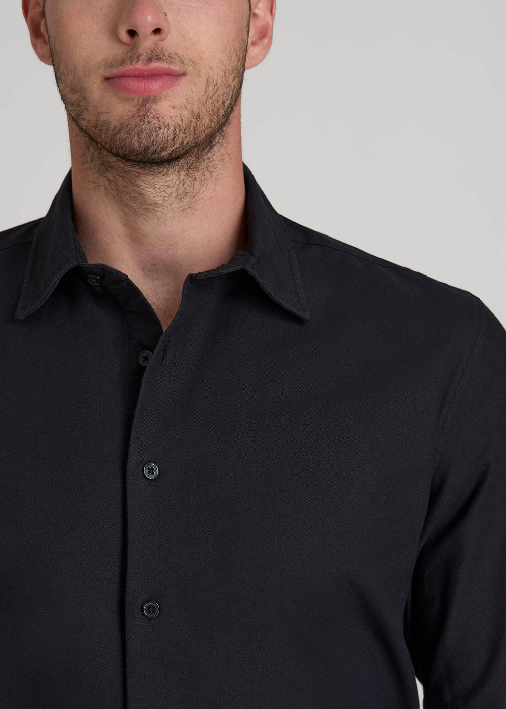 American Tall Discount | Pinpoint Oxford Shirt for Tall Men in Black