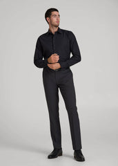 American Tall Discount | Pinpoint Oxford Shirt for Tall Men in Black