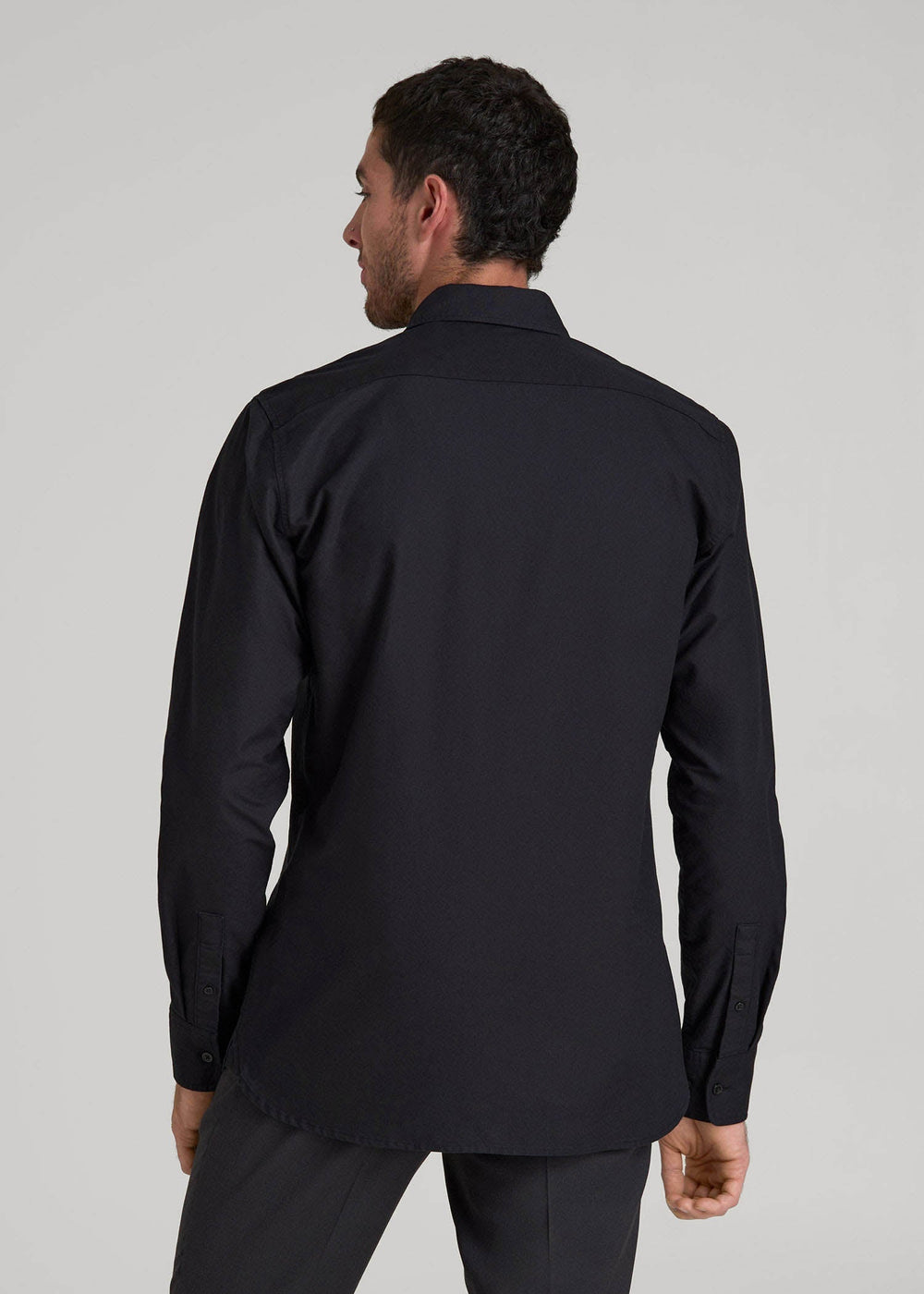 American Tall Discount | Pinpoint Oxford Shirt for Tall Men in Black