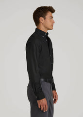 American Tall Sale | Oxford Cloth Button Down Shirt for Tall Men in Deep Black