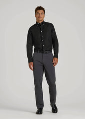 American Tall Sale | Oxford Cloth Button Down Shirt for Tall Men in Deep Black