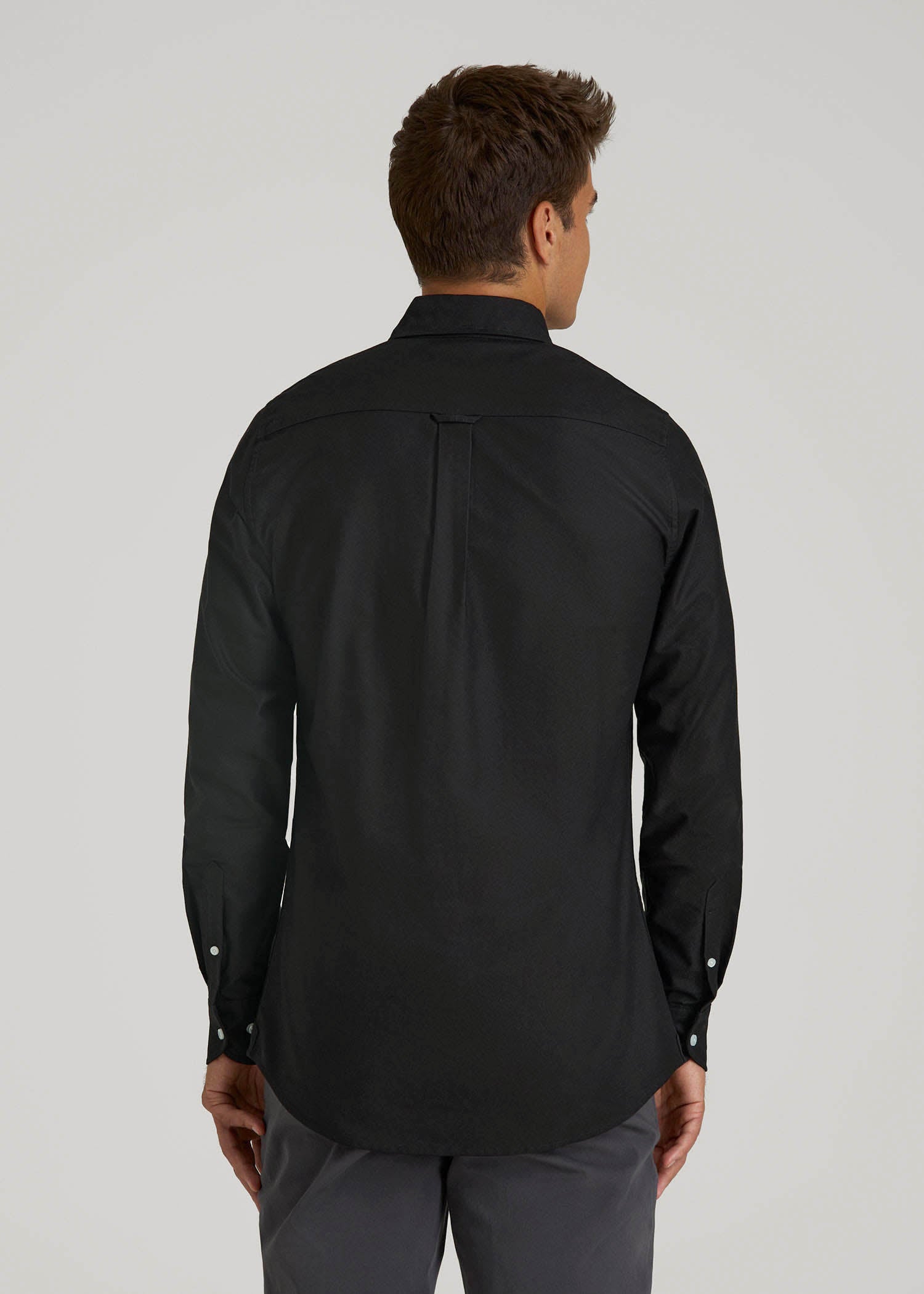 American Tall Sale | Oxford Cloth Button Down Shirt for Tall Men in Deep Black