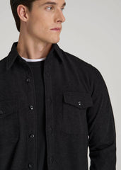 American Tall Sale | Stretch Knit Overshirt for Tall Men in Black