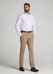 American Tall Outlet | Oskar Easy Care Dress Shirt for Tall Men in Iris Mini Check