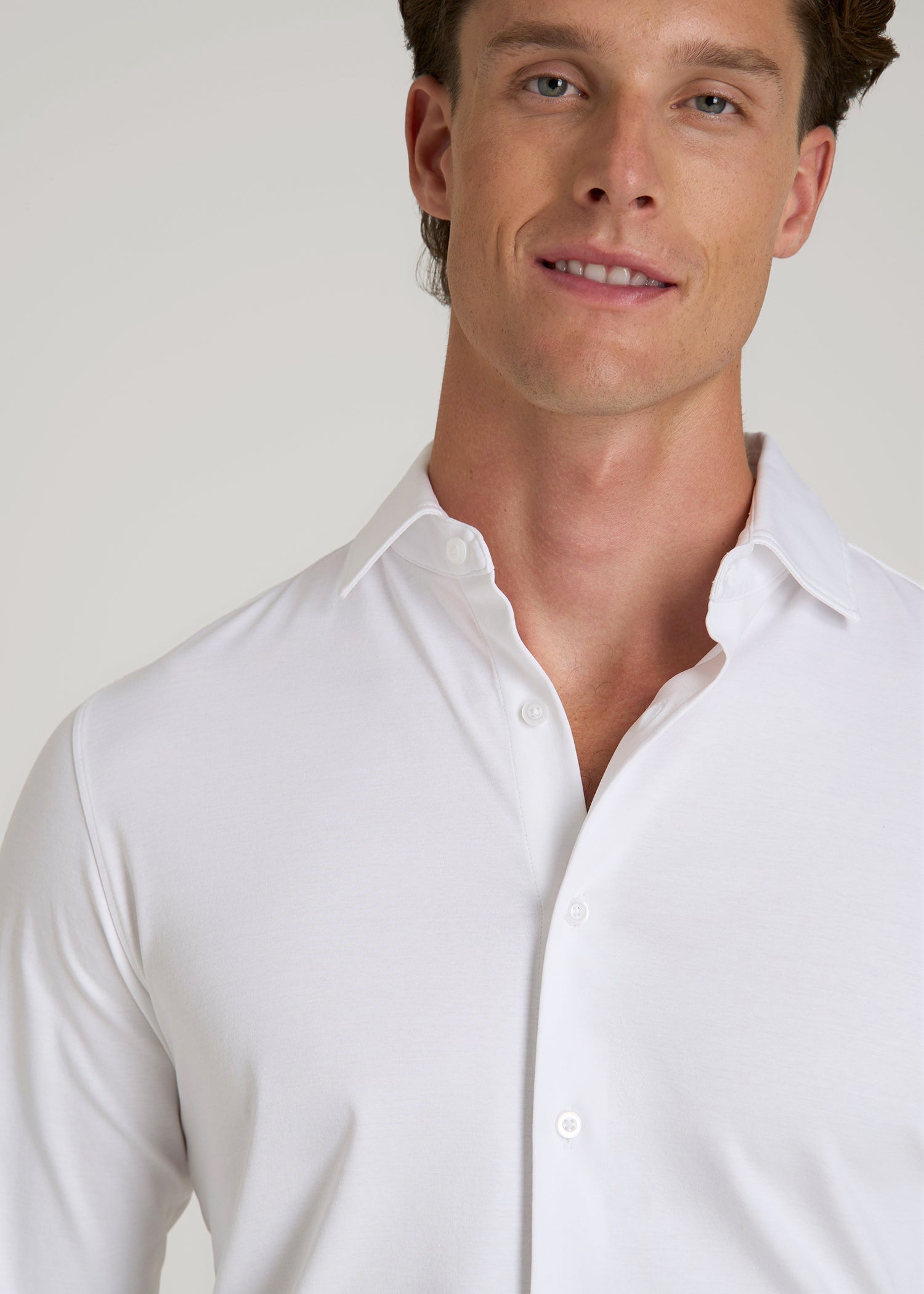 American Tall For Sale | Stretch Jersey Dress Shirt for Tall Men in Optic White