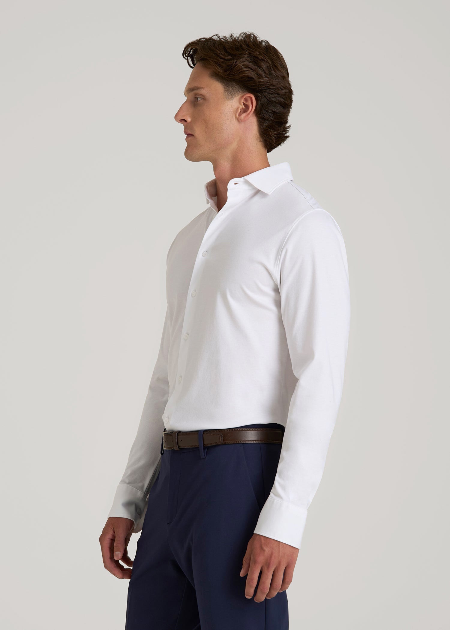 American Tall For Sale | Stretch Jersey Dress Shirt for Tall Men in Optic White