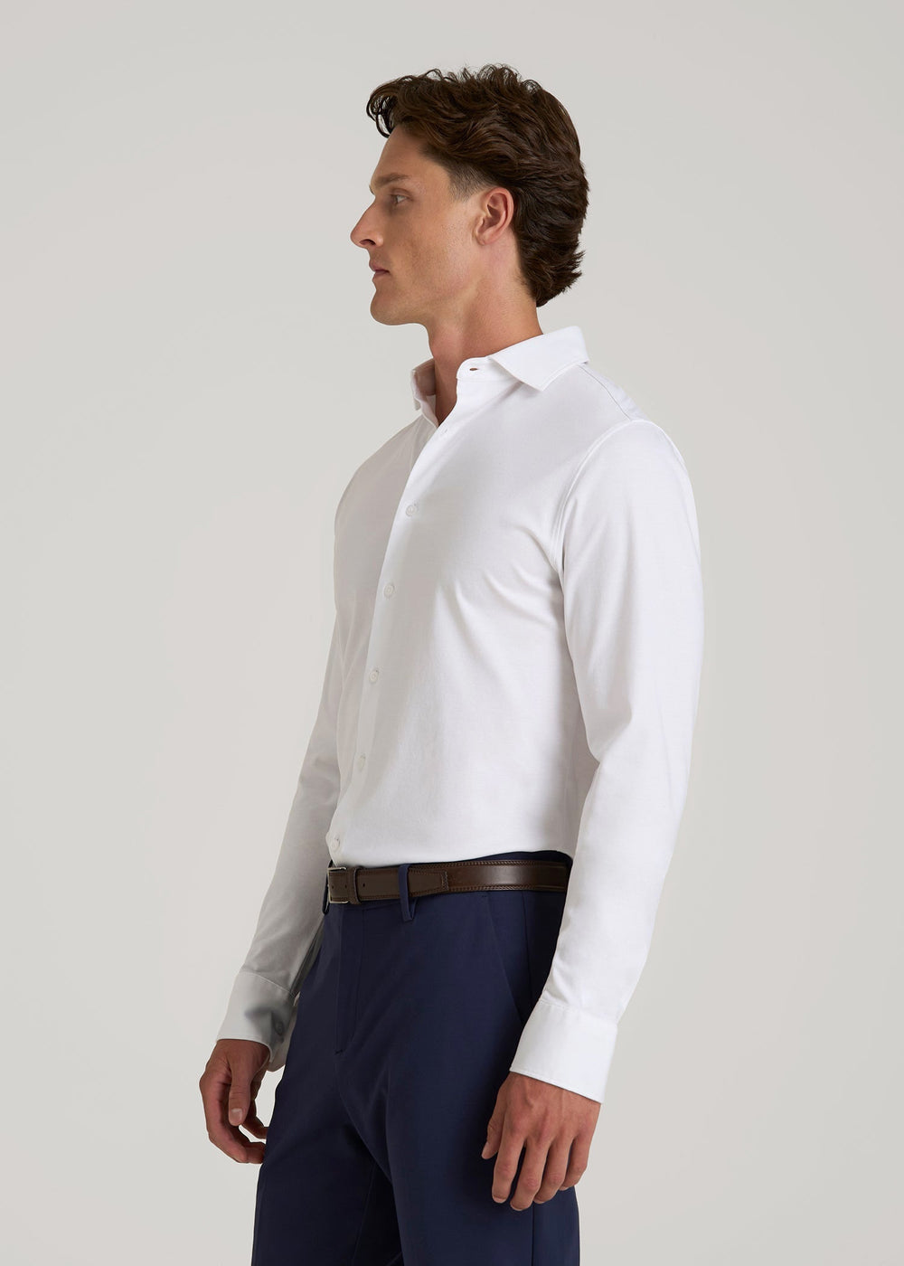 American Tall For Sale | Stretch Jersey Dress Shirt for Tall Men in Optic White